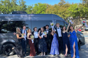 group of teens attending prom